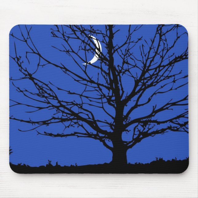 Tapis De Souris Paysage lunaire dans le bleu et le noir de cobalt (Devant)