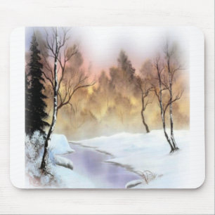 Tapis De Souris paysage nature neige hiver
