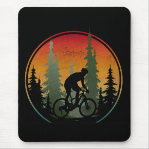 Tapis De Souris Paysage naturel de cyclisme au coucher du soleil