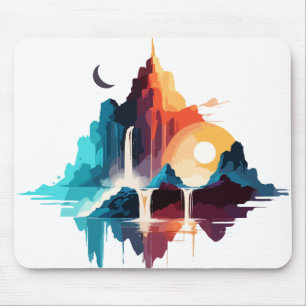 Tapis De Souris Paysage serein Calme nature paisible Montagnes
