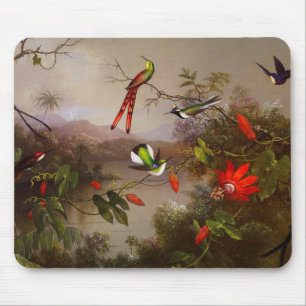 Tapis De Souris Paysage tropical avec dix colibris