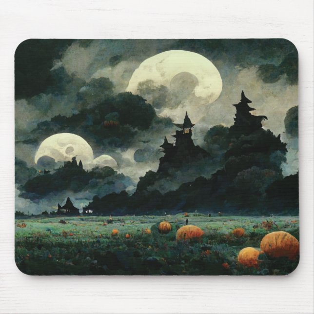 Tapis De Souris Paysages éffrayants d'Halloween (Devant)