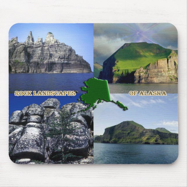 Tapis De Souris Paysages rocheux du collage de l'Alaska (Devant)