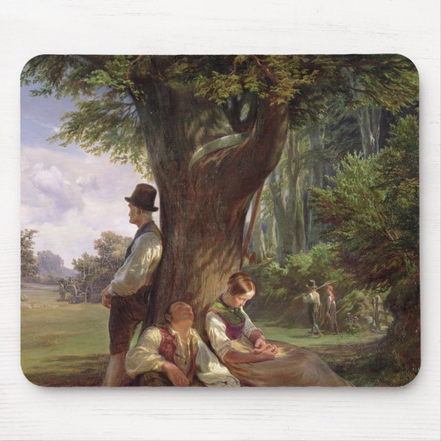 Tapis De Souris Paysans ayant une sièste, 1841 (Devant)