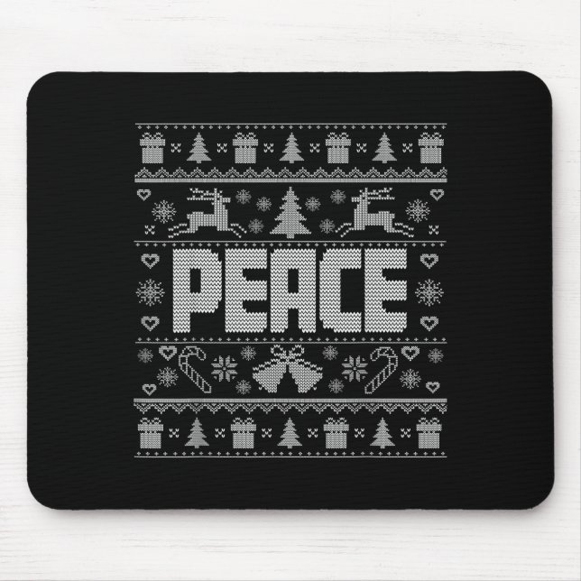 Tapis De Souris Peace I Come In Peace Couple Matching Ugly Christm (Devant)