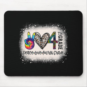 Tapis De Souris Peace Love 4th Grade Girls Enseignant Retour à l'é