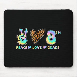 Tapis De Souris Peace Love 8th Grade Squad Retour à l'école Enseig