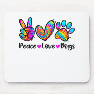 Tapis De Souris Peace Love Chiens Tie Dye Chien Paw Chien Maman Mi