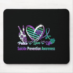 Tapis De Souris Peace Love Conscience du suicide Semi-Colon Cadeau