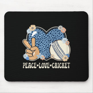 Tapis De Souris Peace Love Cricket Lover Outfit Cheetah Print Wome