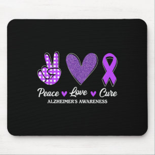 Tapis De Souris Peace Love Cure Heimers Sensibilisation
