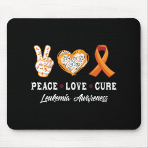 Tapis De Souris Peace Love cure Leukemia sensibilisation hommes fe