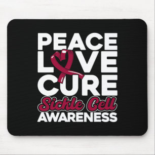 Tapis De Souris Peace Love Cure Sickle Cell Awareness 1