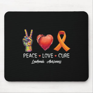 Tapis De Souris Peace Love guérison leucémie sensibilisation homme