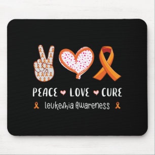 Tapis De Souris Peace Love guérison leucémie sensibilisation homme