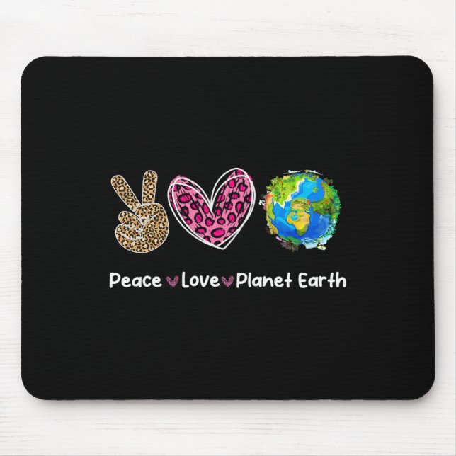 Tapis De Souris Peace Love Jour des terres Sauver notre planète En (Devant)