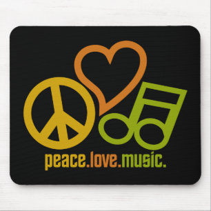 Tapis De Souris Peace Love Musique mousepad