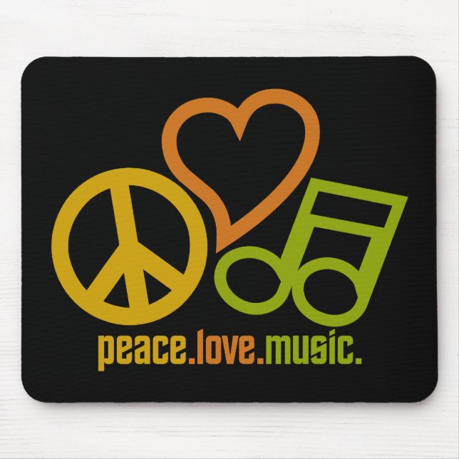 Tapis De Souris Peace Love Musique mousepad (Devant)