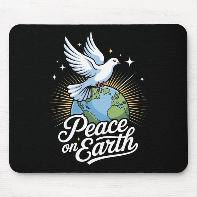 Tapis De Souris Peace On Earth Dove And Globe Faith Christmas  (Devant)