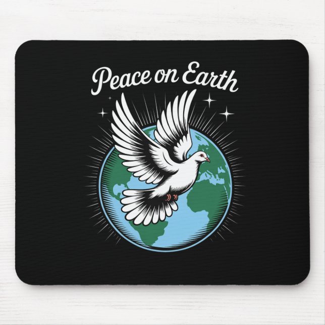 Tapis De Souris Peace On Earth Dove And Globe Faith Christmas Spir (Devant)