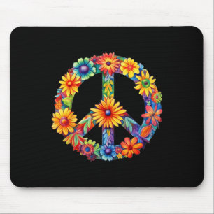 Tapis De Souris Peace Sign Love 60s les années 70 Super Hippie Cos