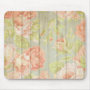 Tapis De Souris Peach Rose Patte de la clôture de pays
