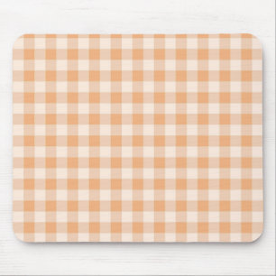 Tapis De Souris Peach White À damiers En vichy Motif