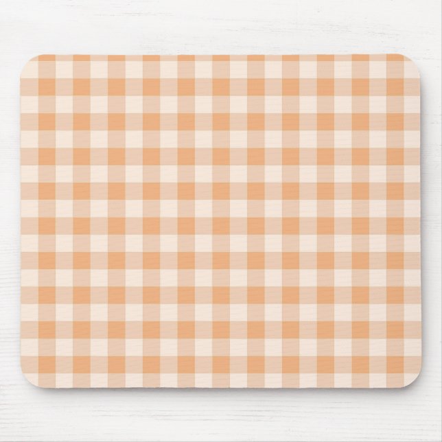 Tapis De Souris Peach White À damiers En vichy Motif (Devant)
