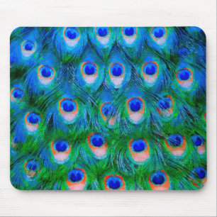 Tapis De Souris Peacock Feather Blue