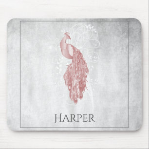 Tapis De Souris Peacock rose Élégant Pad de souris personnalisée