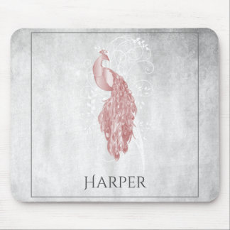 Tapis De Souris Peacock rose Élégant Pad de souris personnalisée