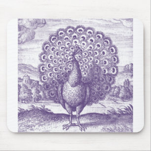 Tapis De Souris Peacock, une gravure vintage