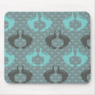 Tapis De Souris PEACOCKS en AQUA & GRAY Mousepad