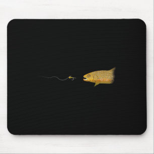 Tapis De Souris Pêche à la mouche truite brune mouche sèche tricot