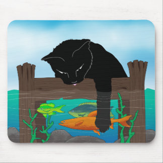 Tapis De Souris Pêche au chat noir