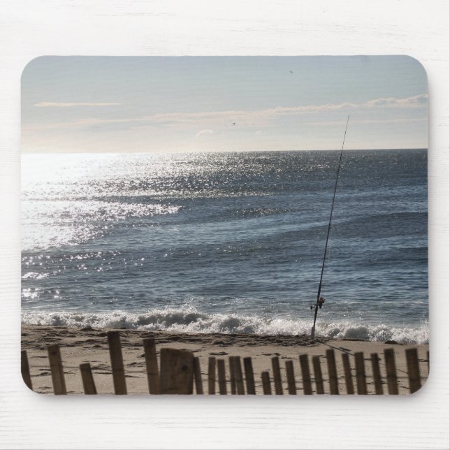 Tapis De Souris Pêche au surfcasting (Devant)