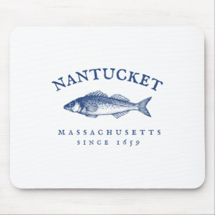 Tapis De Souris Pêche Rétro Nantucket Machusetts