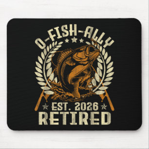Tapis De Souris Pêcheur retraité des hommes à la retraite vintage