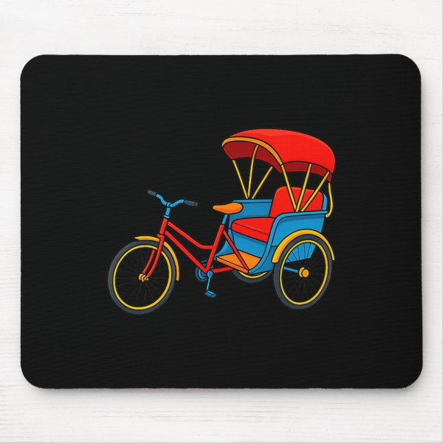 Tapis De Souris Pedicab Cycle Rickshaw Bike Taxi Premium Tri-blend (Devant)