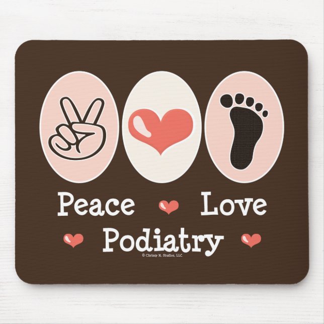 Tapis De Souris Pédicure Mousepad de pédicurie d'amour de paix (Devant)