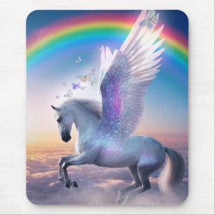Tapis De Souris Pégase avec arc-en-ciel