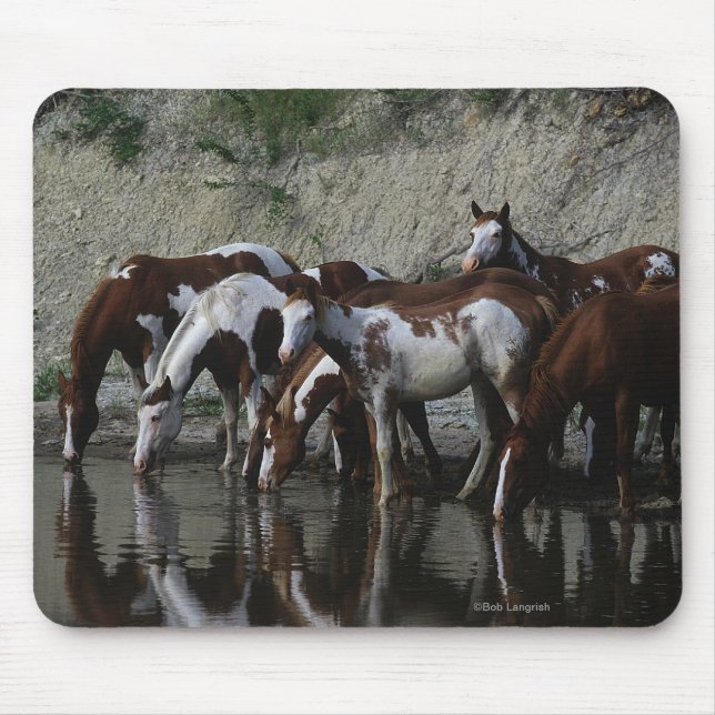 Tapis De Souris Peignez le boire de chevaux (Devant)