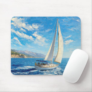 Tapis De Souris Peinture à l'impasto de voilier