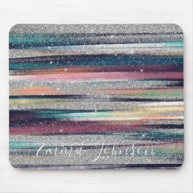 Tapis De Souris Peinture à pinceau de Parties scintillant dorée ro (Devant)