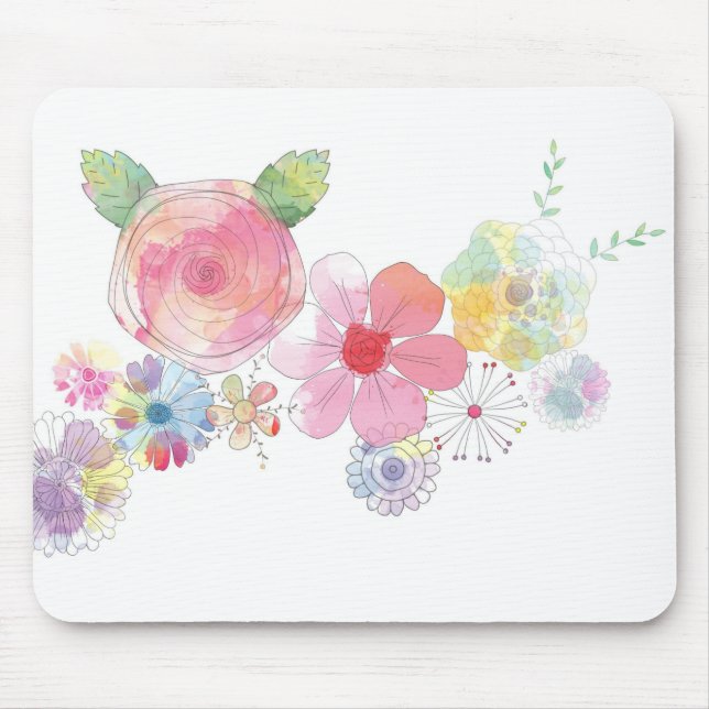 Tapis De Souris peinture abstraite à la fleur (Devant)