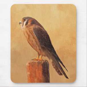 Tapis De Souris Peinture américaine Kestrel - Art original pour oi