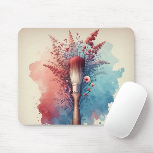 Tapis De Souris Peinture Aquarelle Au Bouquet Floral (Avec souris)