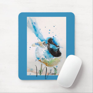 Tapis De Souris Peinture aquarelle Troglodyte bleu Oiseaux austral