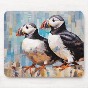 Tapis De Souris Peinture Art Décor Oiseau Oiseau de Puffin