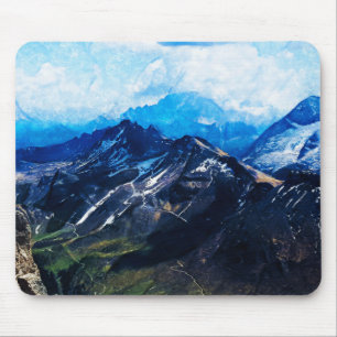 Tapis De Souris Peinture au charbon de bois - Montagnes des Dolomi